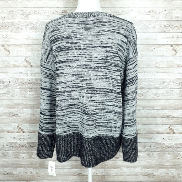 Style & Co Sweater Heathered Black White E - Picture 3 of 5